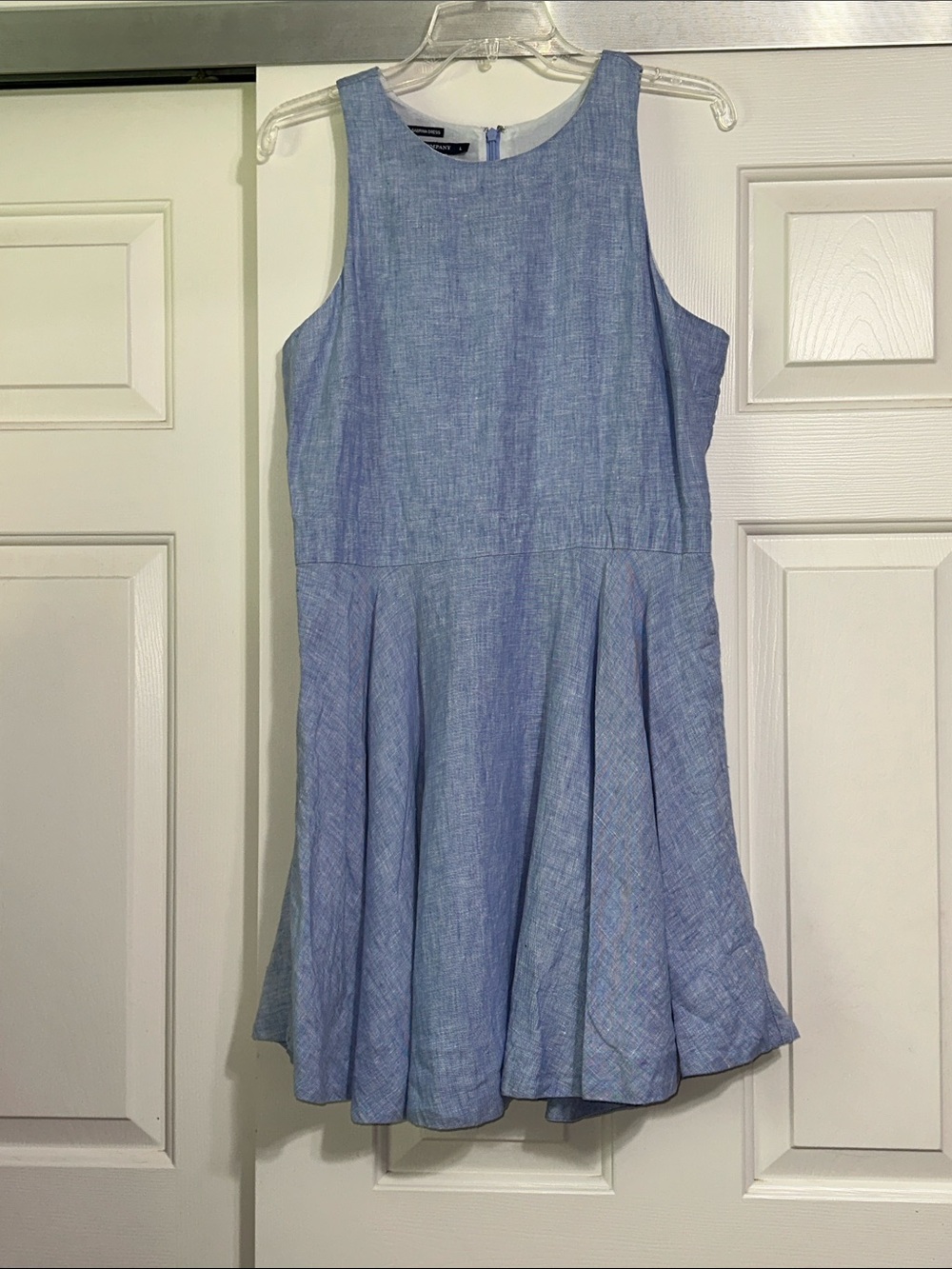 Island Company Light Blue Linen Sleeveless Fit-and-Flare Sabrina Dress